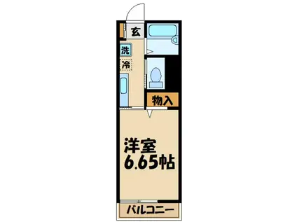 ロングフィールド(1K/2階)の間取り写真