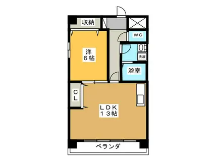 SUNNY REST(1LDK/1階)の間取り写真