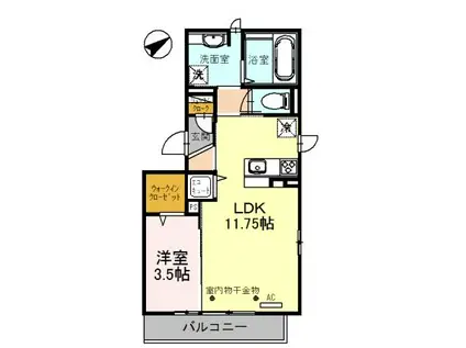 DH・GLANZ(1LDK/3階)の間取り写真