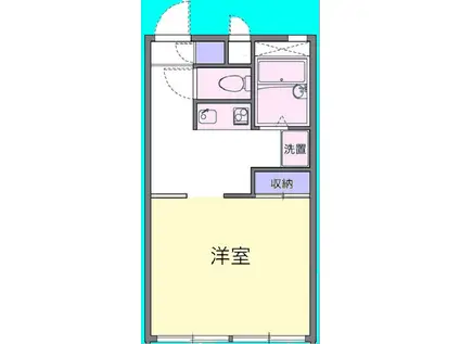 ＪＲ常磐線 湯本駅 徒歩24分 2階建 築27年(1K/2階)の間取り写真