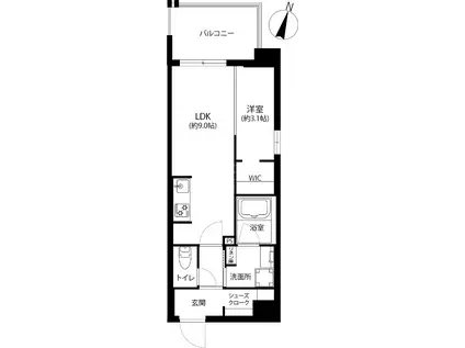 BLANCCIEL西新II(1LDK/5階)の間取り写真