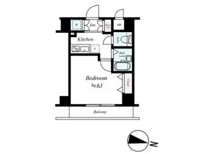 サンテミリオン飯田橋(1K/6階)の間取り写真