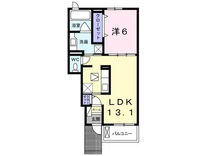 モン スティル(1LDK/1階)の間取り写真