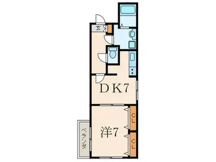 ウインベルデュエット恵比寿4(1DK/1階)の間取り写真