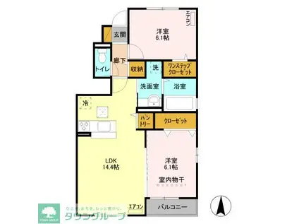 LOBELLIA TORO II(2LDK/1階)の間取り写真