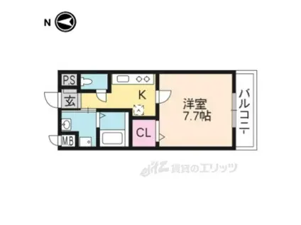 コーポエル(1K/1階)の間取り写真