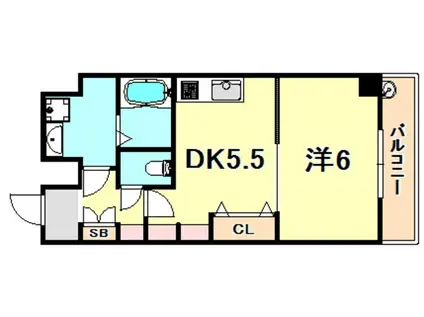 エステムプラザ神戸水木通グランクロス(1DK/10階)の間取り写真