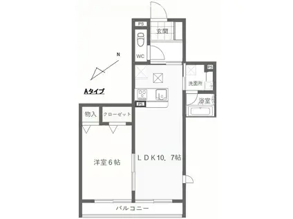 サンレガーロ久喜中央I(1LDK/1階)の間取り写真