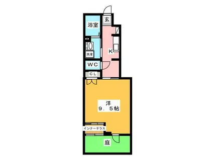 メゾン ド アッシュ(1K/1階)の間取り写真