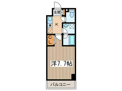 テラス府中(1K/3階)の間取り写真