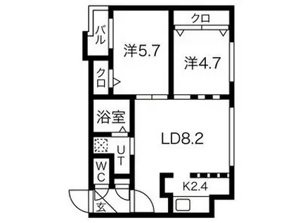 NORTE15(2LDK/3階)の間取り写真