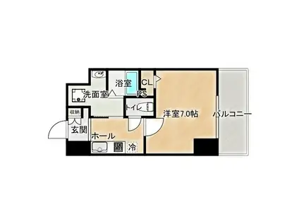 ブランシエスタ都島(1K/12階)の間取り写真