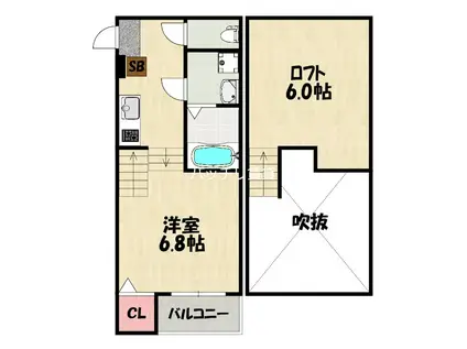 KSテラス3(1K/1階)の間取り写真