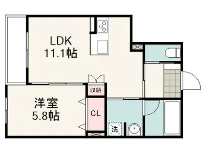 VIOLA桜橋(1LDK/4階)の間取り写真