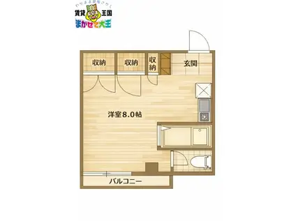 グロリアヒルズ(ワンルーム/3階)の間取り写真