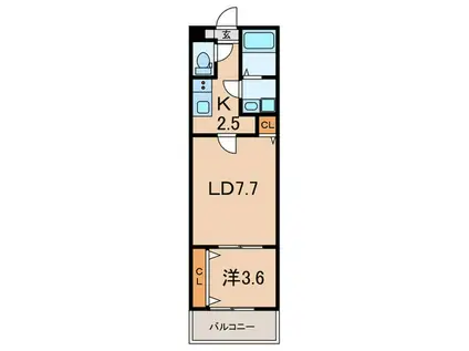 アプローズ加古川(1LDK/1階)の間取り写真