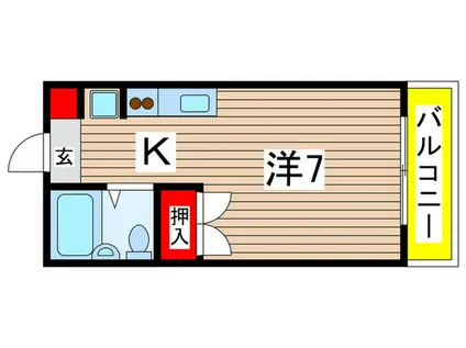 セントラルハイツ(1K/2階)の間取り写真