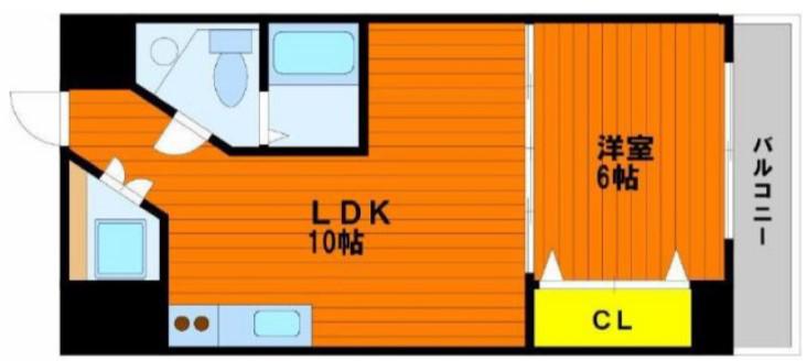 マンションニューヨーク医大東(1LDK/5階)の間取り写真