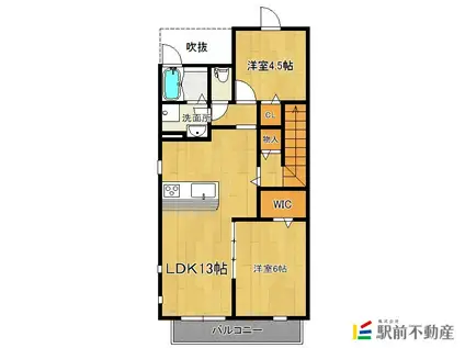 レディアントアーク(2LDK/2階)の間取り写真