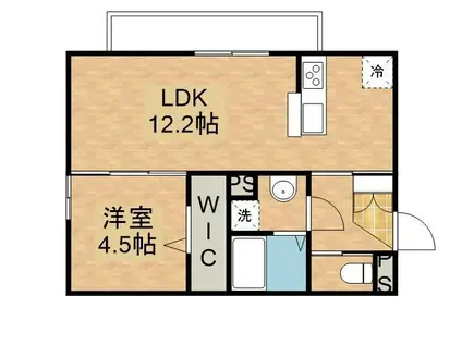 HONULEA仙北(1LDK/3階)の間取り写真