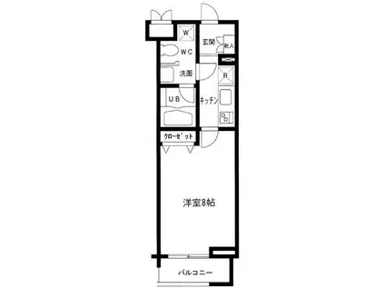 プライムアーバン中目黒(1K/2階)の間取り写真