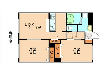 YS.リミテッド(2LDK/1階)の間取り写真