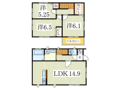 グランソフィア東深井C(3LDK/1階)の間取り写真