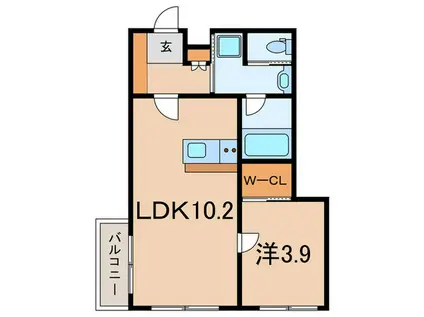 GRAN KOBELIA津門大箇(1LDK/1階)の間取り写真