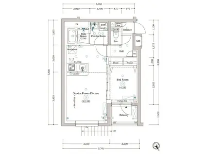 アークマーク東中野(1SK/1階)の間取り写真