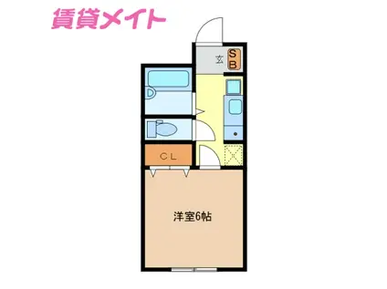 ウッズフェアリー(1K/3階)の間取り写真