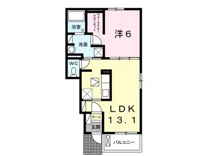 サウンドヒルズ 栄(1LDK/1階)の間取り写真