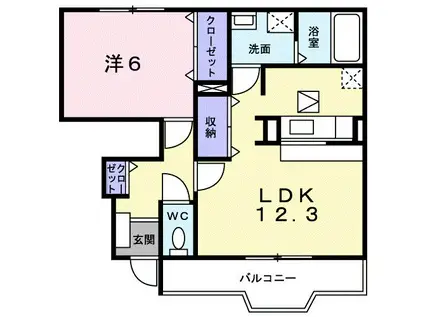 メゾンプラシード(1LDK/1階)の間取り写真