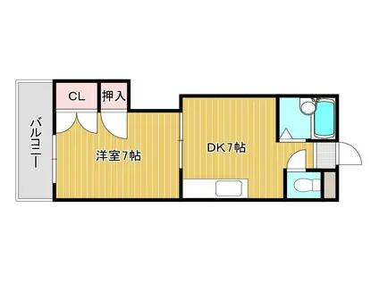 ハイツフクダ(1DK/3階)の間取り写真