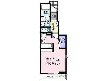 リバティコート(ワンルーム/1階)の間取り写真