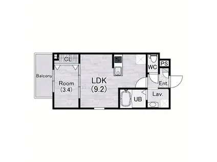 ジーメゾン西二見リュクス(1LDK/1階)の間取り写真