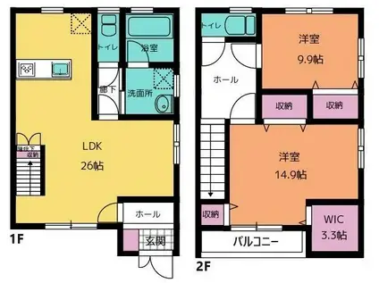 フェリース(2LDK/1階)の間取り写真