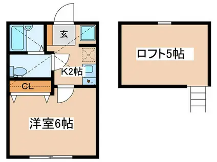アザーレ(1K/2階)の間取り写真