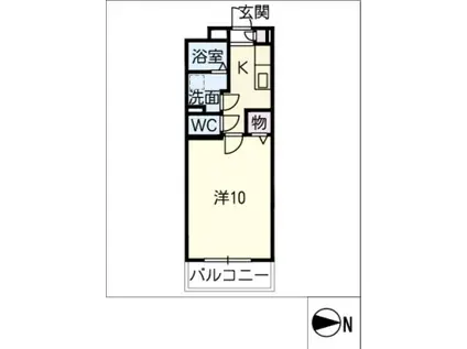 グレイティアいなべ(1K/2階)の間取り写真