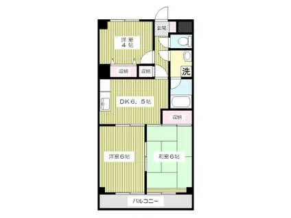 北町大木マンション(3DK/2階)の間取り写真