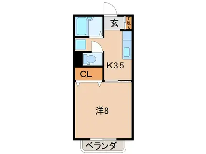 エルセラーンI(1K/3階)の間取り写真