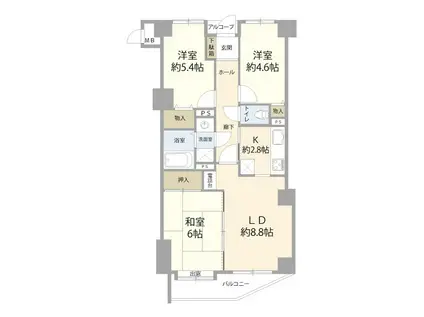 グリーンパーク五反野9(3LDK/2階)の間取り写真