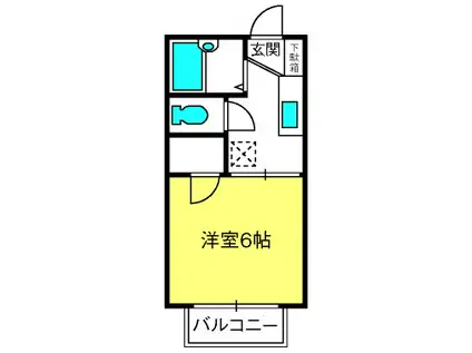 リバーサイド狭山(1K/2階)の間取り写真