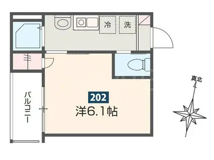 MELDIA矢部(1K/2階)の間取り写真