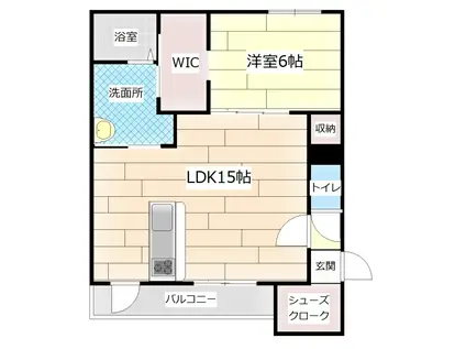 MAISON DE ROCHE 2階(1LDK/2階)の間取り写真