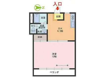 ラ・ルーチェ(1DK/3階)の間取り写真