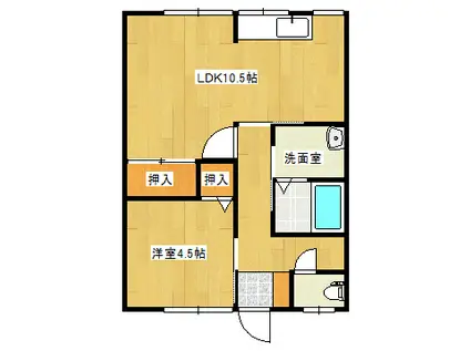 アイビス堀之内南(1LDK/1階)の間取り写真