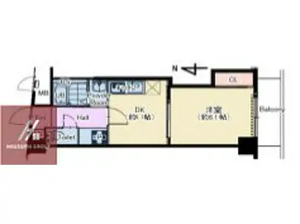 扇町第2マンション(1DK/3階)の間取り写真