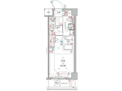 クレヴィスタ横浜綱島(1K/6階)の間取り写真