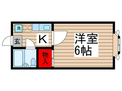 ラポール松戸(1K/1階)の間取り写真