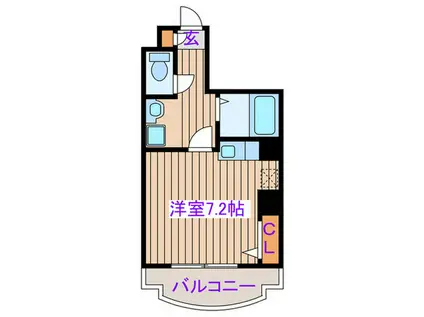 ラポール勾当台(ワンルーム/7階)の間取り写真